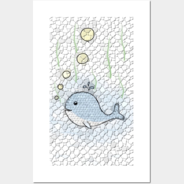 The happy Whale - A polygon Design Wall Art by SPAZE